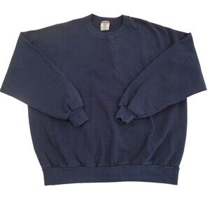 Vintage JERZEES Sweatshirt  Mens 3XL Navy Blue Blank NuBlend 3X 50/50 USA